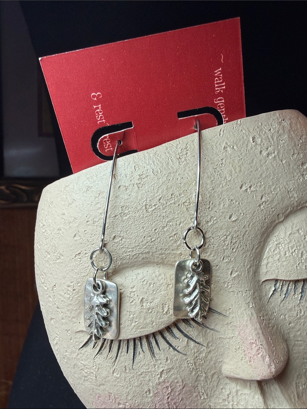 Silver Leaf Dangle Earrings